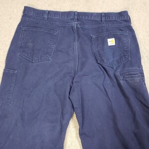 Carhartt FR Flame Resistant Loose Fit Canvas Work Pants Men 42x29 Navy Carpenter